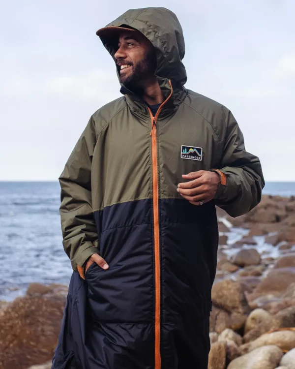 Discount Floris van Bommel Roaming Recycled Sherpa Lined Changing Robe Black/ Khaki