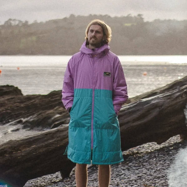 Flash Sale Passenger Roaming Recycled Sherpa Lined Changing Robe Viridian Green/Orchid