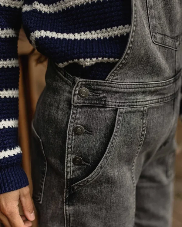 Clearance Passenger Roamist Organic Cotton Dungarees Washed Black Denim