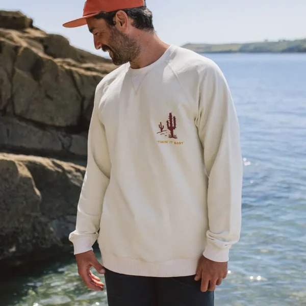 Shop Passenger Roll Slow Recycled Cotton Sweatshirt Egret