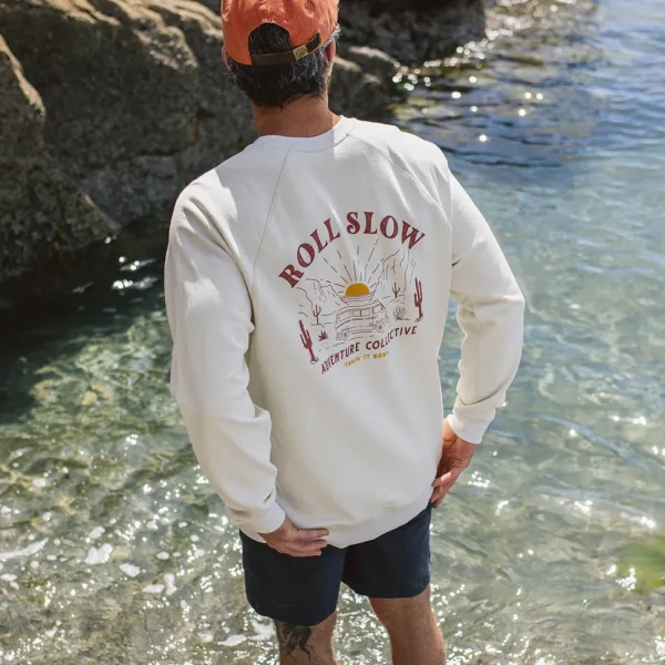 Shop Passenger Roll Slow Recycled Cotton Sweatshirt Egret