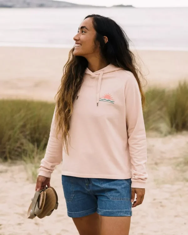 Cheap Passenger Rolling Slow Recycled Cotton Hoodie Peachy Pink
