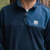 Fashion Passenger Root Recycled Polar 1/4 Zip Fleece Deep Navy