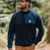 Fashion Passenger Root Recycled Polar 1/4 Zip Fleece Deep Navy