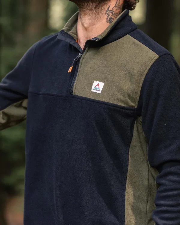 Cheap Floris van Bommel Root Recycled Polar 1/4 Zip Fleece Black