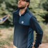 Fashion Passenger Root Recycled Polar 1/4 Zip Fleece Deep Navy