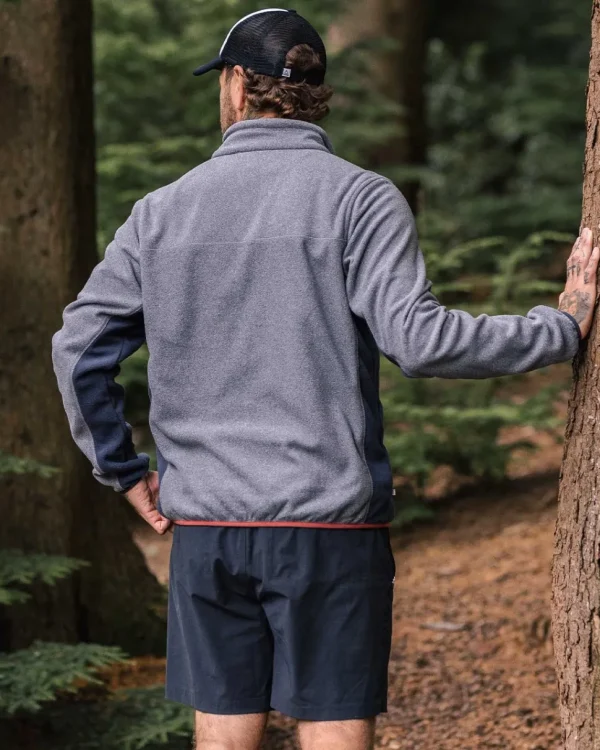 Cheap Passenger Root Recycled Polar 1/4 Zip Fleece Grey Marl