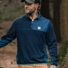 Fashion Passenger Root Recycled Polar 1/4 Zip Fleece Deep Navy