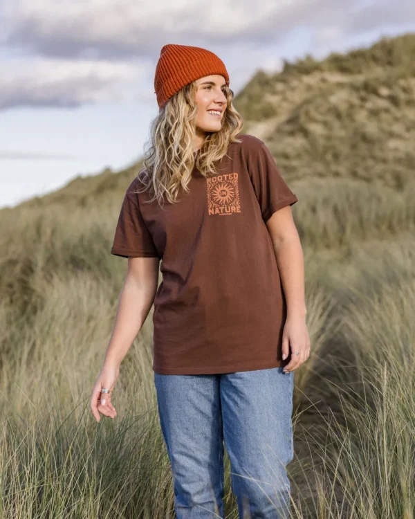 Sale Passenger Rooted In Nature Recycled Cotton T-Shirt Chestnut