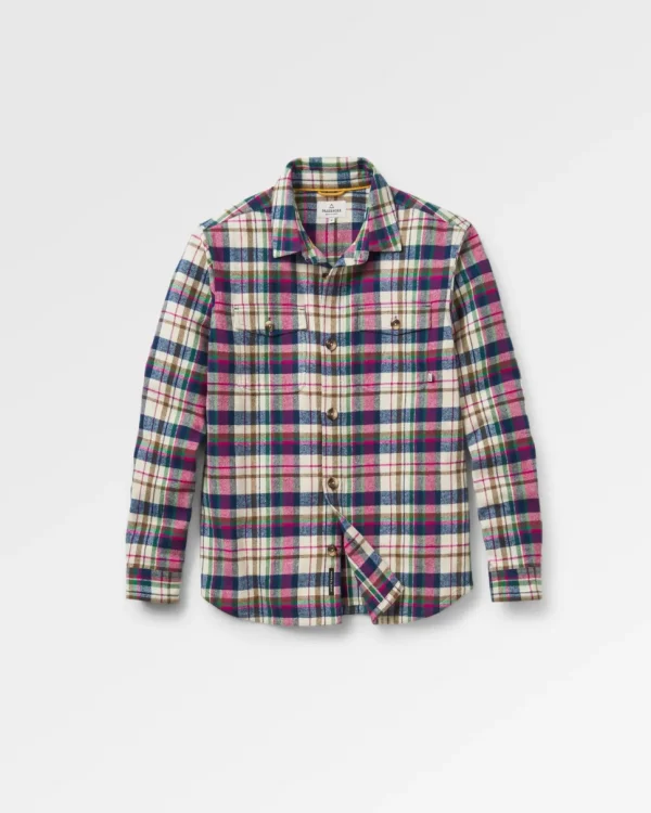 Outlet Passenger Rustic Organic Cotton Heavyweight Overshirt Off White Check