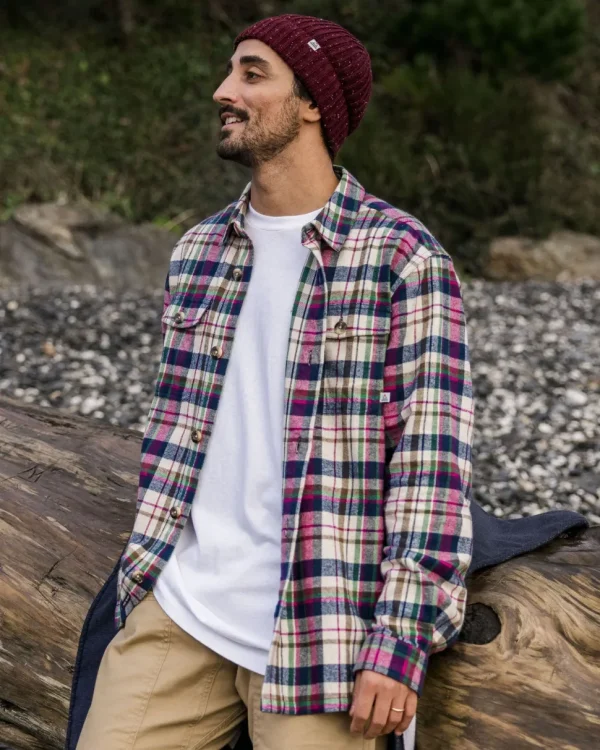 Outlet Passenger Rustic Organic Cotton Heavyweight Overshirt Off White Check