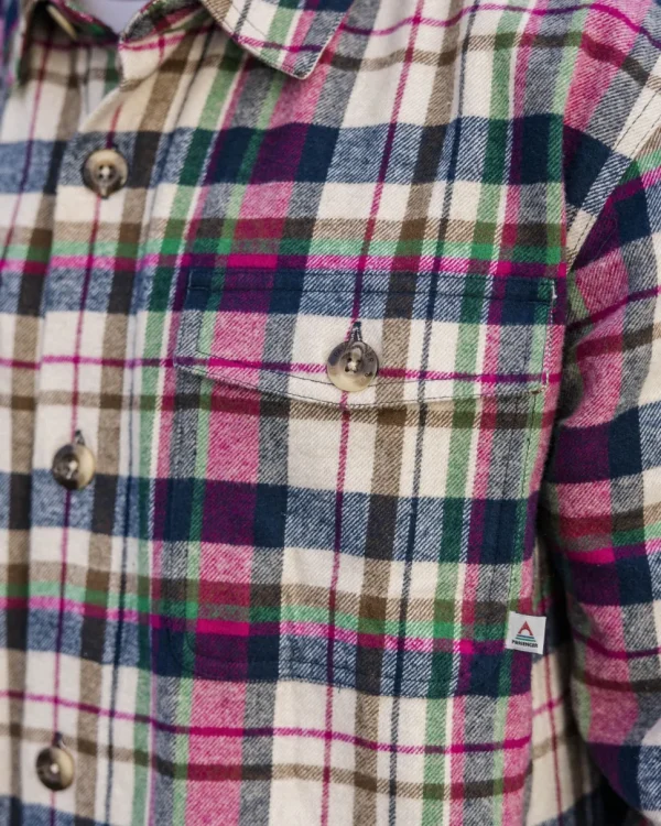 Outlet Passenger Rustic Organic Cotton Heavyweight Overshirt Off White Check