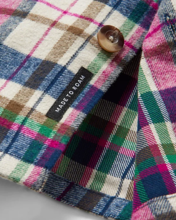 Outlet Passenger Rustic Organic Cotton Heavyweight Overshirt Off White Check