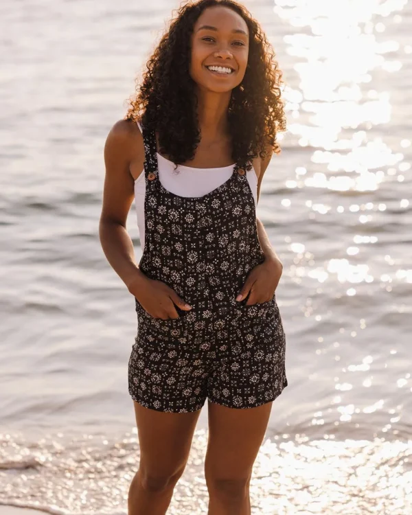 Outlet Passenger Safron Playsuit Simple Tile Faded Black