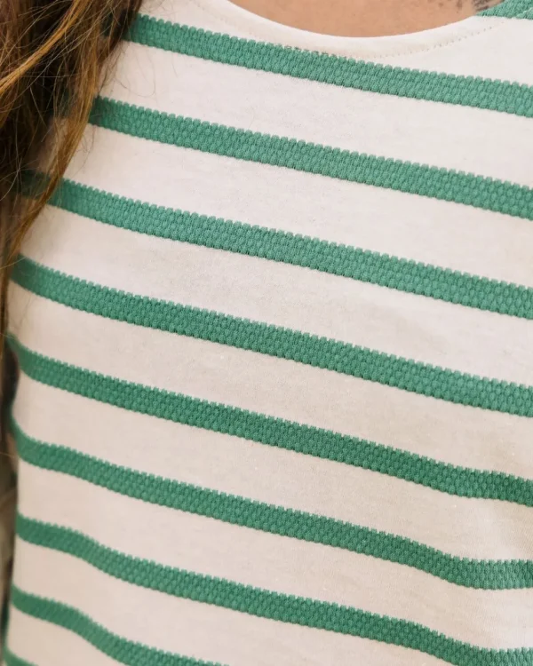 New Passenger Sage Stripe Vest Deep Sea