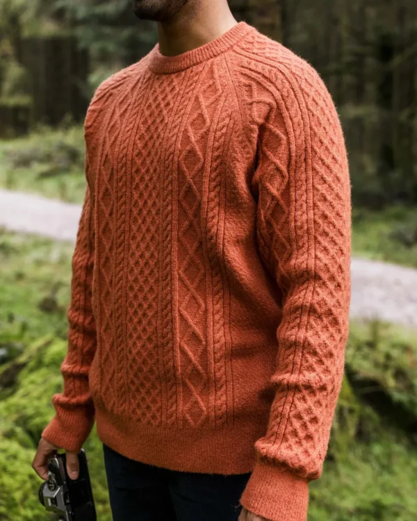 Clearance Passenger Sandbar Cable Knitted Jumper Baked Clay