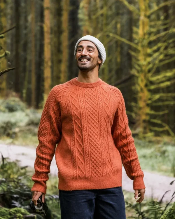 Clearance Passenger Sandbar Cable Knitted Jumper Baked Clay