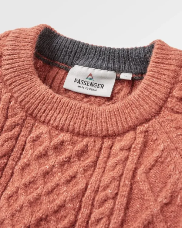 Clearance Passenger Sandbar Cable Knitted Jumper Baked Clay