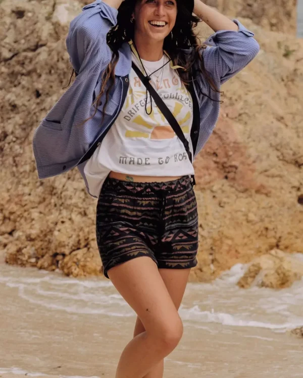 Hot Passenger Santosa Organic Cotton Jacquard Short Black Geo Pattern