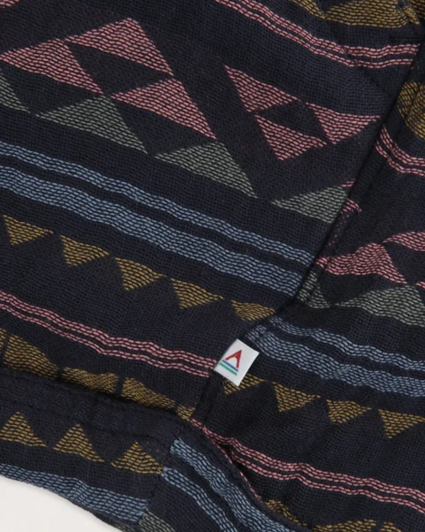 Hot Passenger Santosa Organic Cotton Jacquard Short Black Geo Pattern