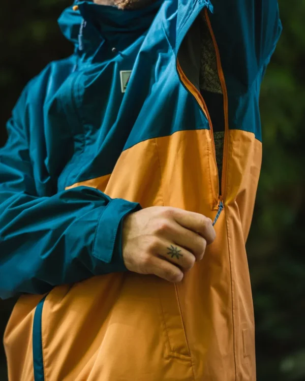 Best Floris van Bommel Season Water Resistant Recycled Jacket Corsair Blue/ Apricot