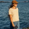 Hot Passenger Skye Stripe T-Shirt Honey
