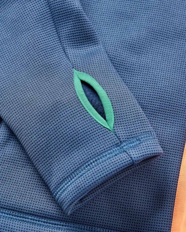 Hot Passenger Slope Hooded Recycled Fleece Dark Denim