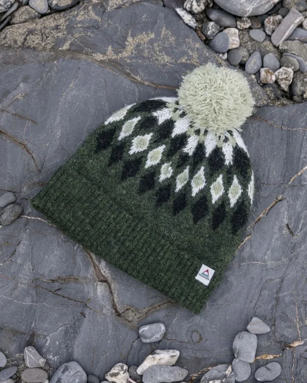 Cheap Passenger Snowdrop Recycled Bobble Hat Khaki