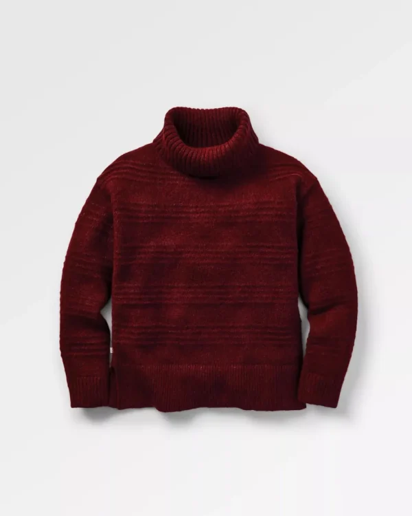 Online Passenger Snug Recycled Polo Neck Knitted Jumper Wine
