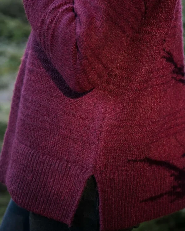 Online Passenger Snug Recycled Polo Neck Knitted Jumper Wine