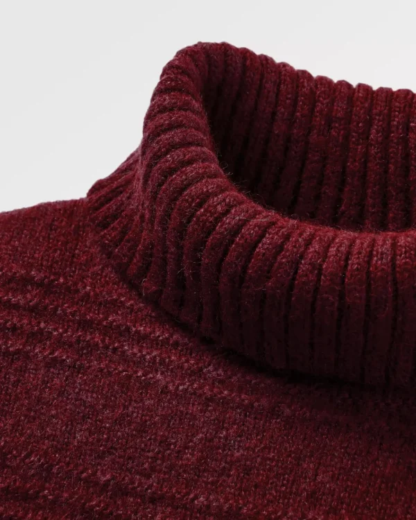 Online Passenger Snug Recycled Polo Neck Knitted Jumper Wine