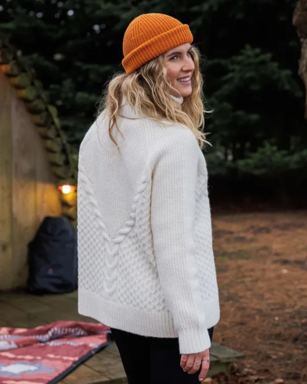 Cheap Passenger Snuggle Recycled Knitted Polo Neck Off White