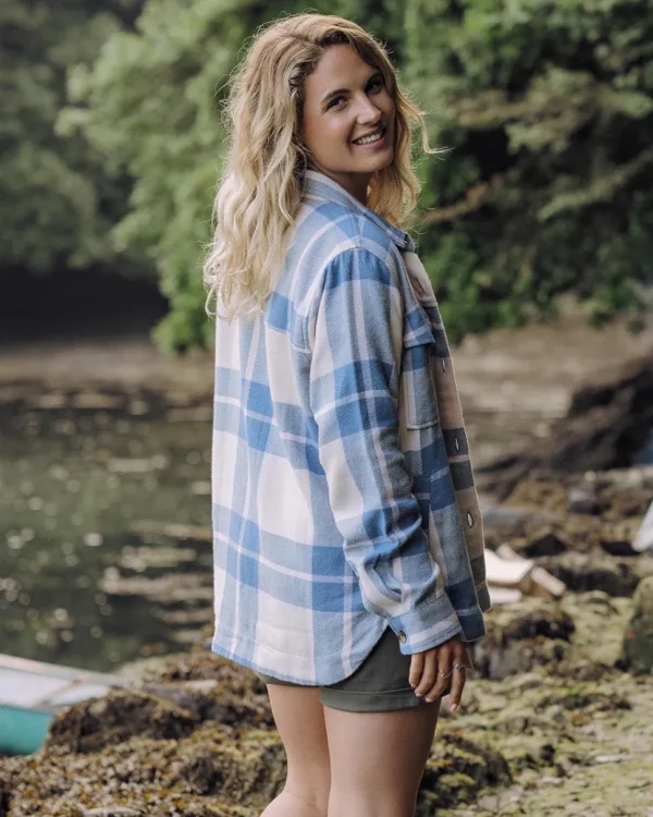 Best Passenger Stella Organic Cotton LS Shirt Provincial Blue Check