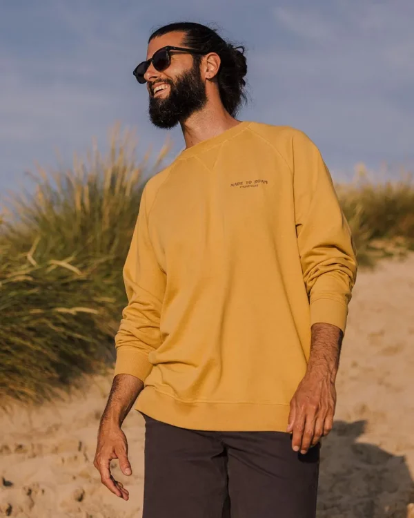 Clearance Passenger Sundown Recycled Cotton Sweatshirt Mustard Gold