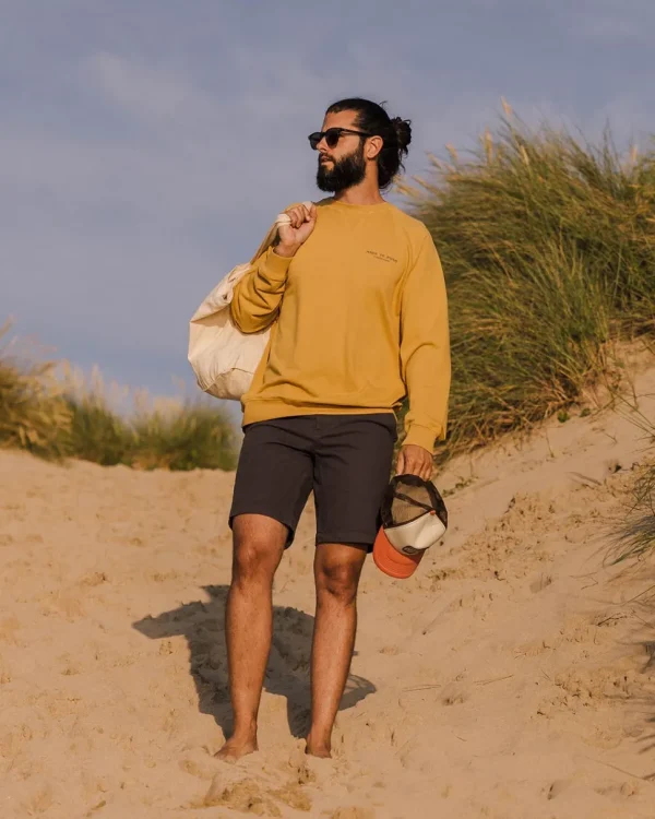 Clearance Passenger Sundown Recycled Cotton Sweatshirt Mustard Gold