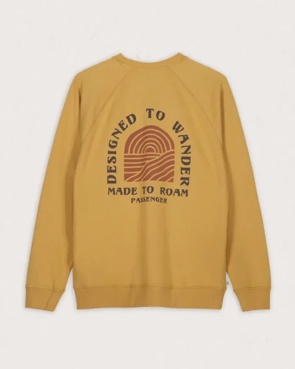 Clearance Passenger Sundown Recycled Cotton Sweatshirt Mustard Gold