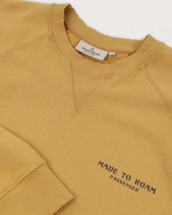 Clearance Passenger Sundown Recycled Cotton Sweatshirt Mustard Gold