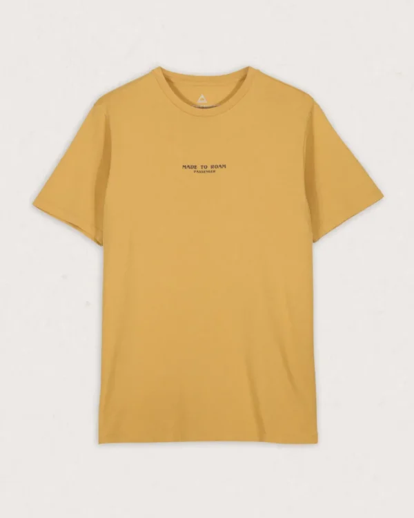 Clearance Passenger Sundown Recycled Cotton T-Shirt Mustard Gold