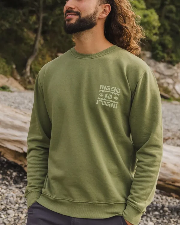 Cheap Passenger Sunrise Recycled Cotton Sweatshirt Loden Green