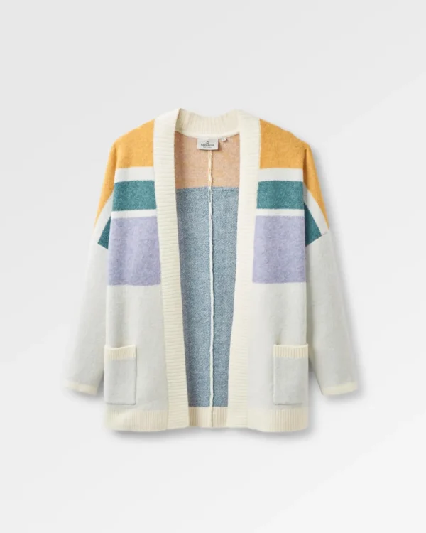 Outlet Passenger Sunsets Recycled Knitted Cardigan Marshmallow