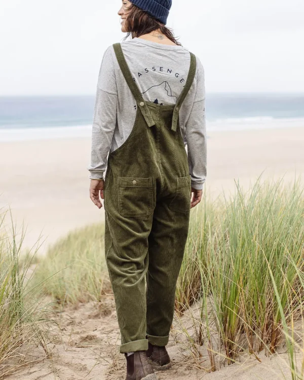 Hot Passenger Tiaga Cord Dungarees Khaki