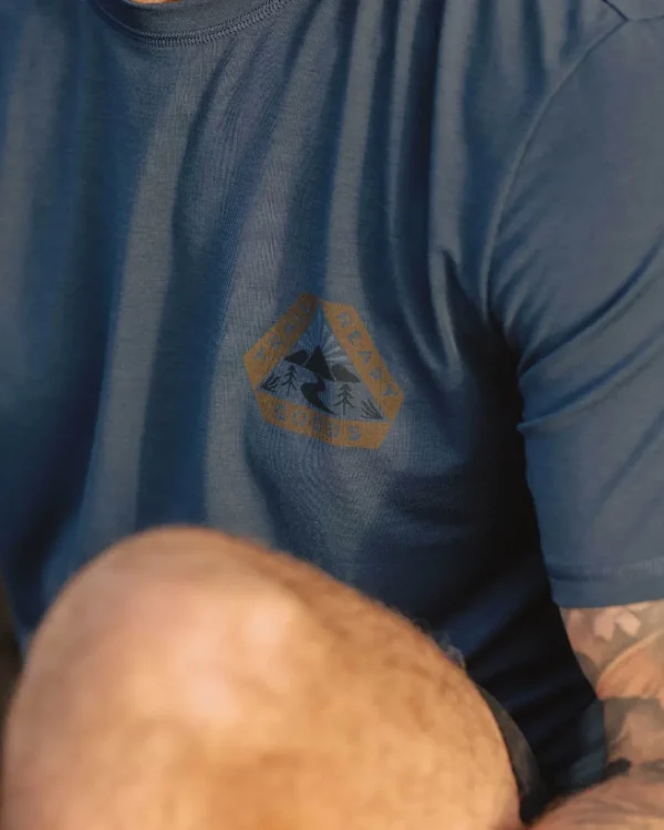Online Floris van Bommel Trail Recycled Active T-Shirt Dark Denim