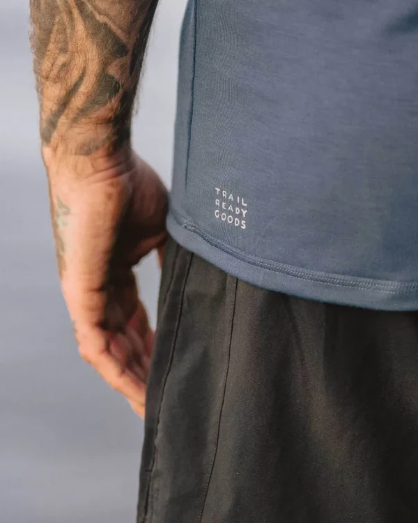 Online Floris van Bommel Trail Recycled Active T-Shirt Dark Denim