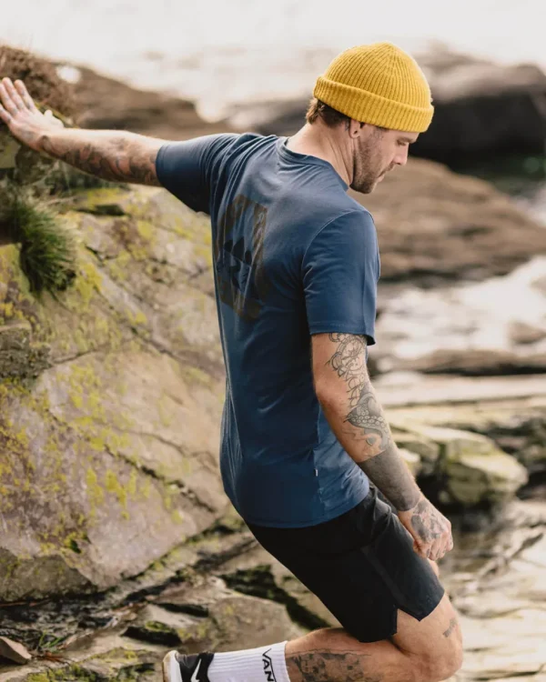 Online Floris van Bommel Trail Recycled Active T-Shirt Dark Denim