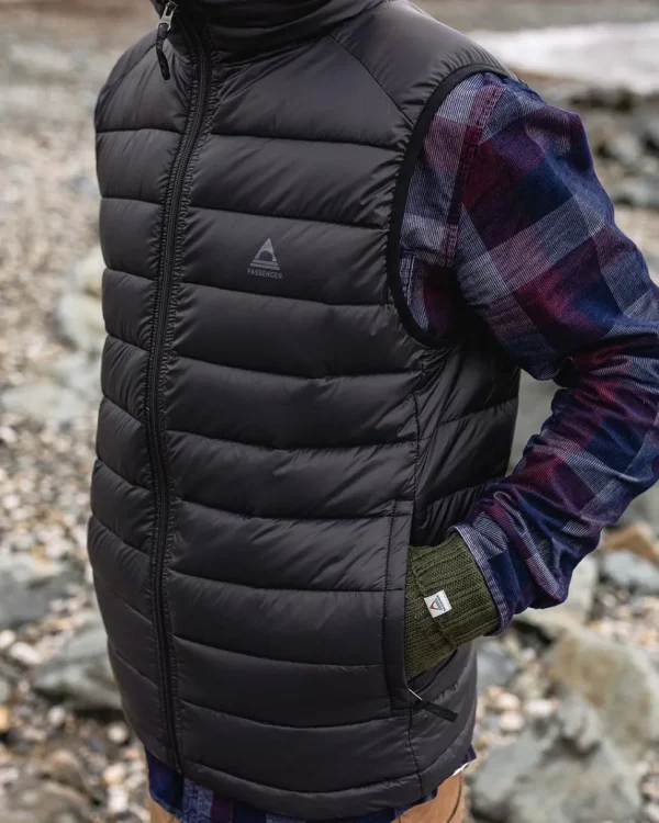 Cheap Passenger Travel Insulated Vest True Black