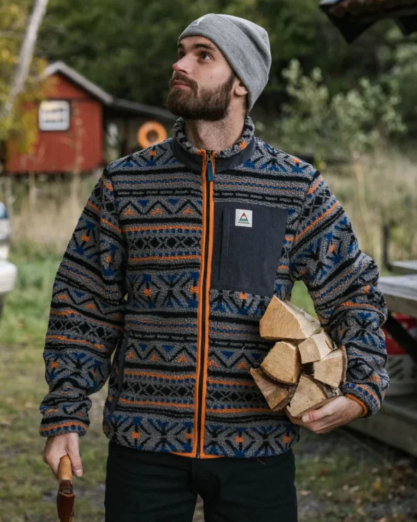 Discount Passenger Trekker Recycled Deep-Pile Sherpa Fleece Nordic Geo Grey