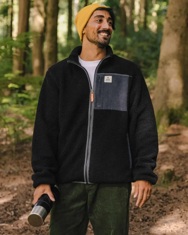 Store Floris van Bommel Trekker Recycled Deep-Pile Sherpa Fleece Black