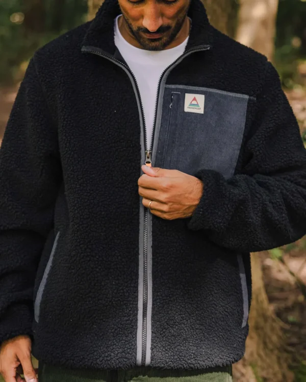 Store Floris van Bommel Trekker Recycled Deep-Pile Sherpa Fleece Black