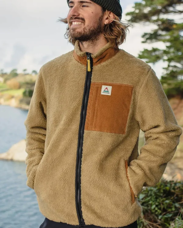 Online Floris van Bommel Trekker Recycled Deep-Pile Sherpa Fleece Biscuit