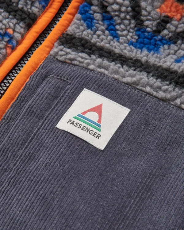 Discount Passenger Trekker Recycled Deep-Pile Sherpa Fleece Nordic Geo Grey